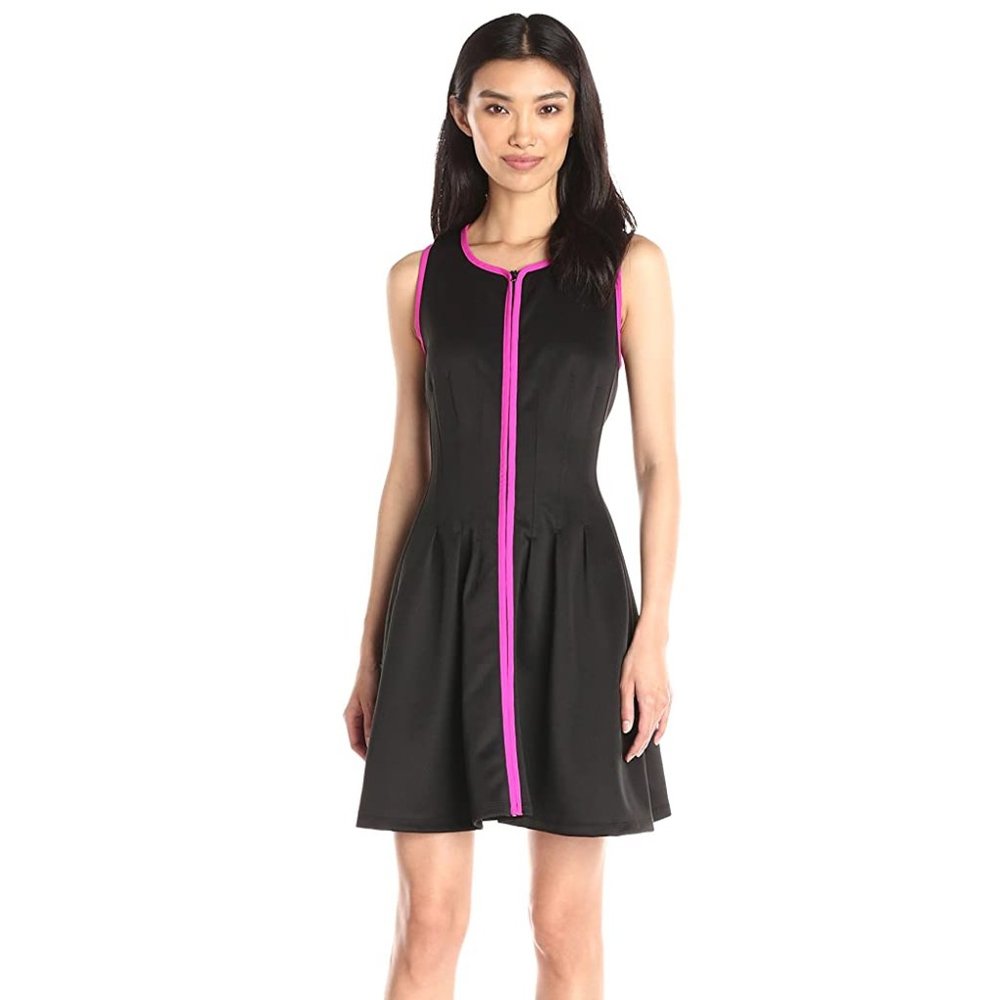Betsey Johnson Fit & Flare Zip Up Scuba Dress | 4